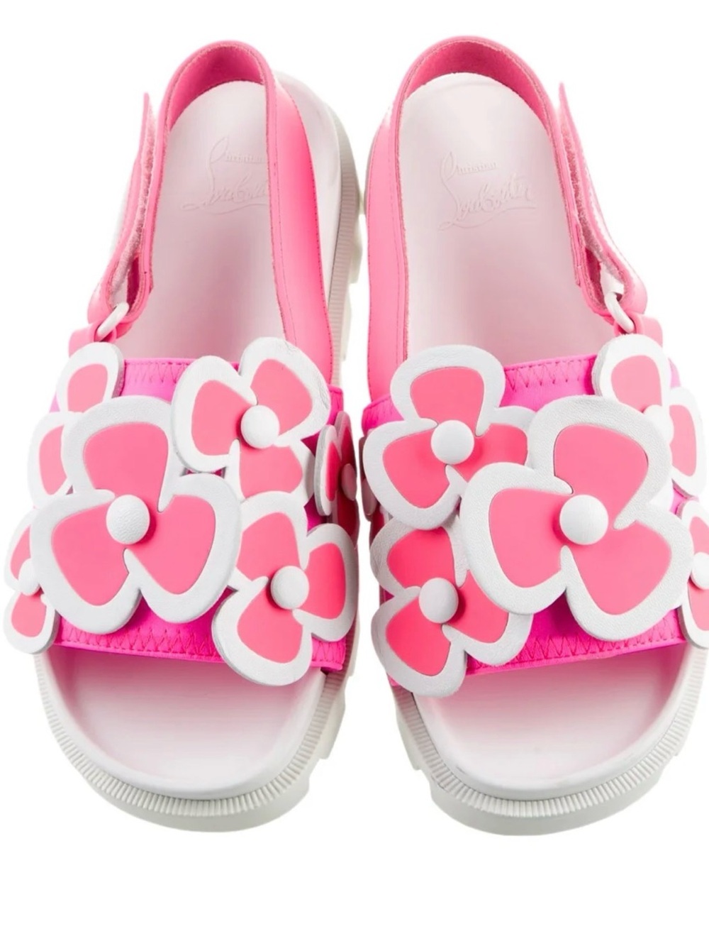 Christian Louboutin Pink Floral Kids Sandals euro 33